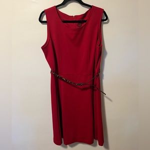 212 Collection Women's Red Sleeveless A-Line Dress Size L